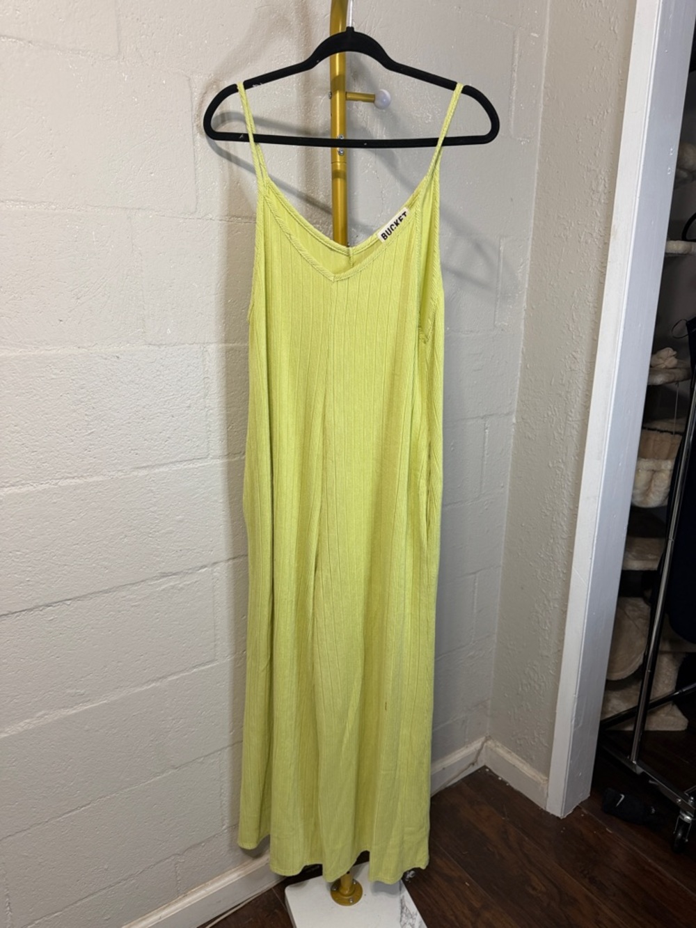 BUCKETLIST Neon Lime Ribbed romper